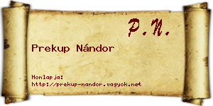 Prekup Nándor névjegykártya
